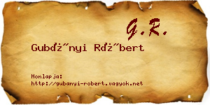 Gubányi Róbert névjegykártya